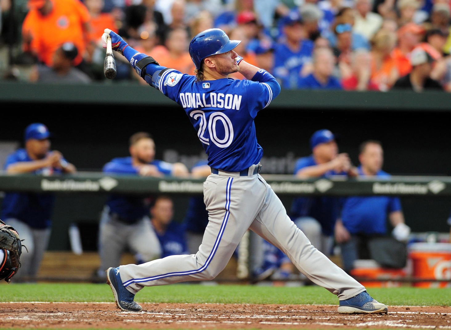 Josh Donaldson got an umbrella after a home run